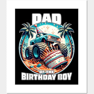 Monster Truck Dad Of The Birthday Boy For Dad Men Posters and Art